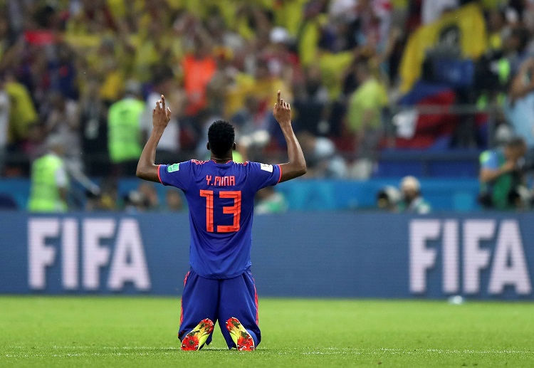 Colombian defender  Yerry Mina scores an amazing header against Poland in World Cup 2018 