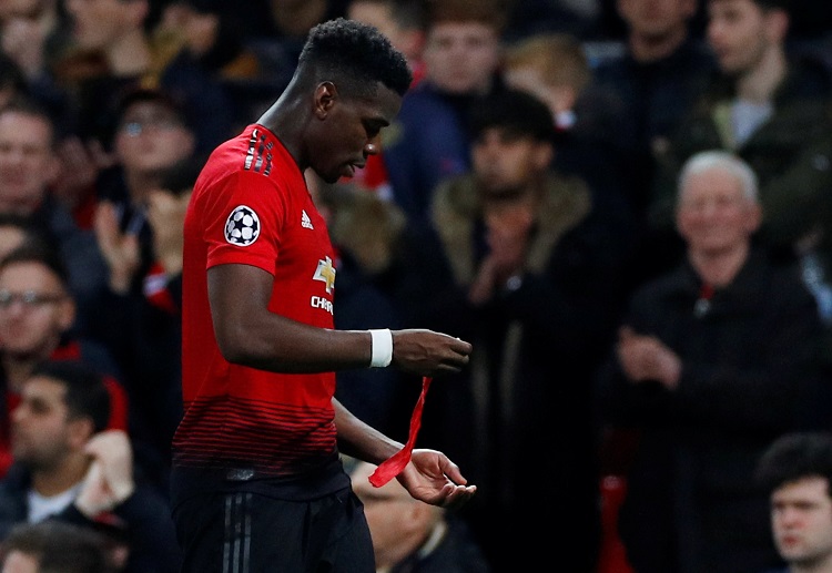 Paul Pogba was sent-off after a cumulated card during the Champions League match with PSG