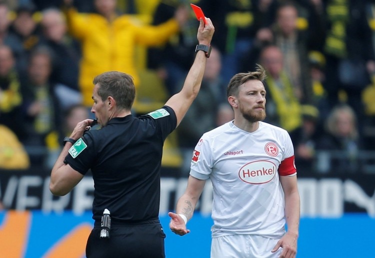 Adam Bodzek has been booked with a red card after nasty foul against Jadon Sancho in recent Bundesliga game