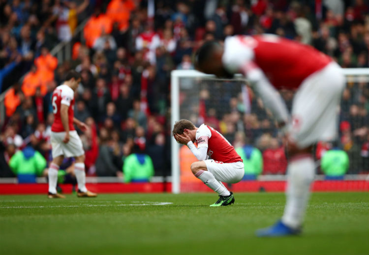 Arsenal looking disappointed after 1-1 draw with Brighton