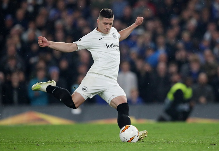 Luka Jovic scores a penalty during shootout against Chelsea in Europa League clash