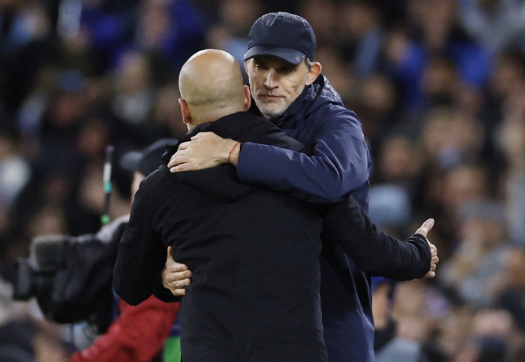 Pep Guardiola of Manchester City and Thomas Tuchel of Bayern Munich meet for their Champions League second leg match