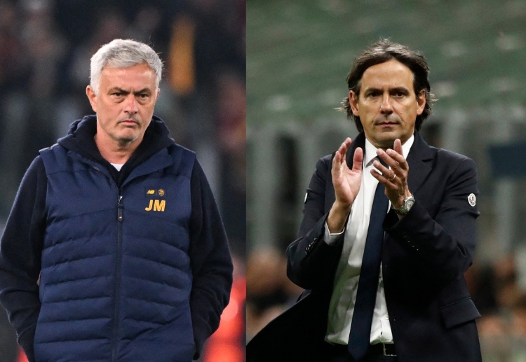 Jose Mourinho of AS Roma will try to win and climb to fourth place against Simone Inzaghi of Inter Milan in Serie A