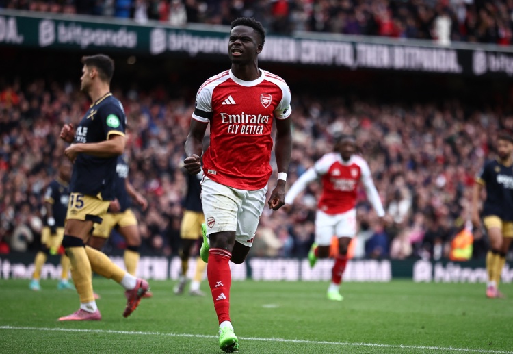 Bukayo Saka has scored Arsenal's second goal in their 2-0 Premier League win against West Ham